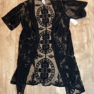 NWT black lace swim coverup